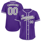 Custom Purple Classic Style Grey Authentic Baseball Jersey